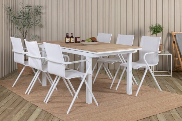 Mexico matbord 180/240x90x75 cm vit/natur Venture Home