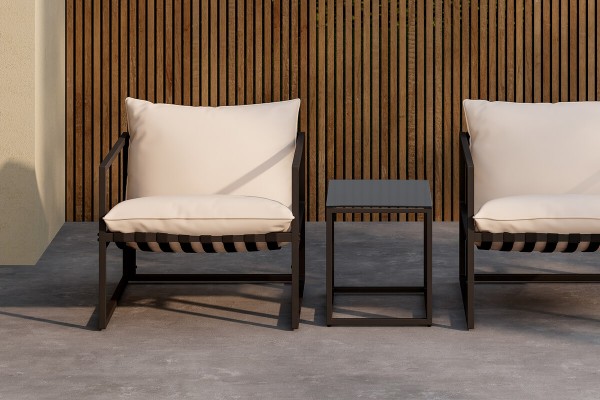 Messina loungegrupp svart/beige Venture Home