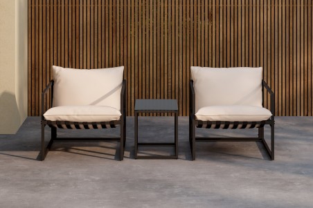 Messina loungegrupp svart/beige Venture Home