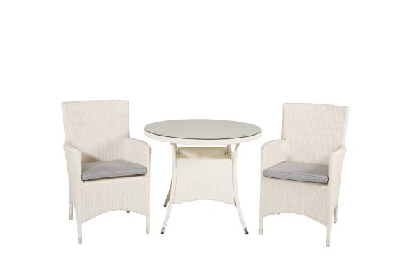 Volta & Malin matgrupp 1 bord + 2 stolar vit Venture Home