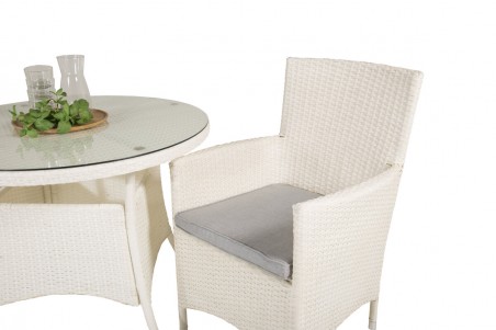 Volta & Malin matgrupp 1 bord + 2 stolar vit Venture Home