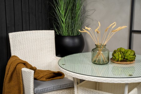 Volta & Malin matgrupp 1 bord + 2 stolar vit Venture Home