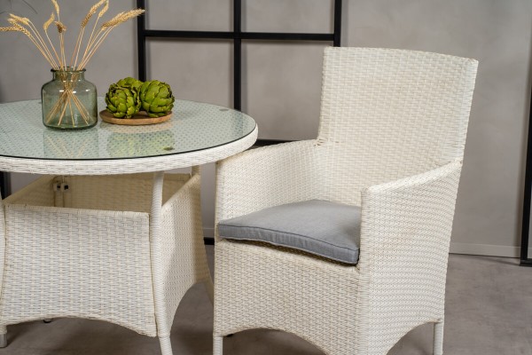 Volta & Malin matgrupp 1 bord + 2 stolar vit Venture Home