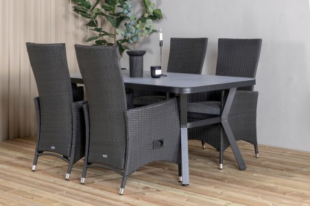 Virya & Padova matgrupp svart/grå Venture Home