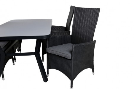 Virya & Padova matgrupp svart/grå Venture Home
