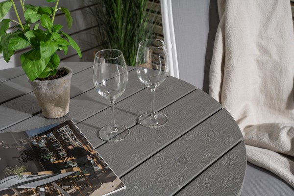 Parma & Albany matgrupp 1 bord + 2 pos.stolar vit/grå Venture Home