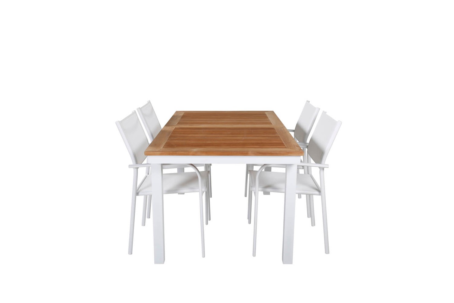 Panama & Santorini matgrupp 1 bord + 4 stolar vit/natur Venture Home