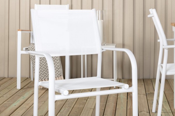 Panama & Santorini matgrupp 1 bord + 4 stolar vit/natur Venture Home