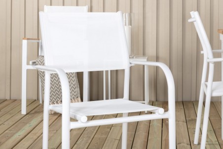 Panama & Santorini matgrupp 1 bord + 4 stolar vit/natur Venture Home
