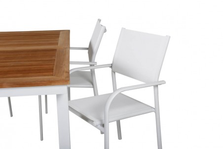 Panama & Santorini matgrupp 1 bord + 4 stolar vit/natur Venture Home