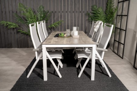 Llama & Albany matgrupp vit/grå Venture Home