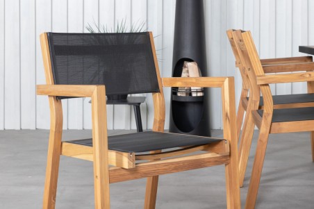 Khung & Venice matgrupp svart/natur Venture Home