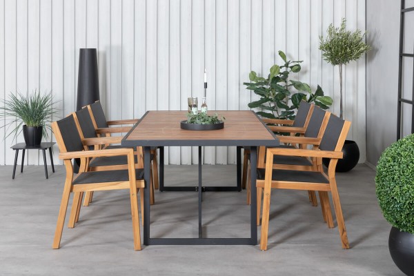 Khung & Venice matgrupp svart/natur Venture Home