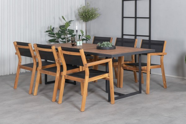 Khung & Venice matgrupp svart/natur Venture Home