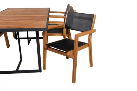 Khung & Venice matgrupp svart/natur Venture Home