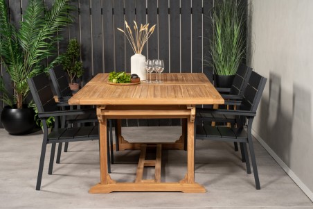 Kenya, Levels matgrupp 1 bord + 4 stolar natur/svart Venture Home