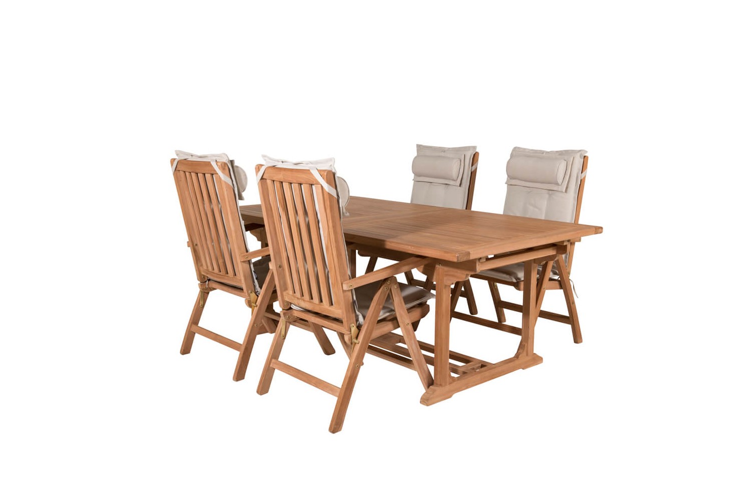 Kenya matgrupp 1 bord + 4 pos.stolar teak/natur Venture Home Kenya matgrupp 1 bord + 4 pos.stolar teak/natur Venture Home