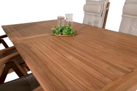 Kenya matgrupp 1 bord + 4 pos.stolar teak/natur Venture Home