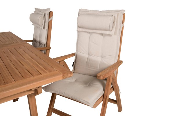 Kenya matgrupp 1 bord + 4 pos.stolar teak/natur Venture Home