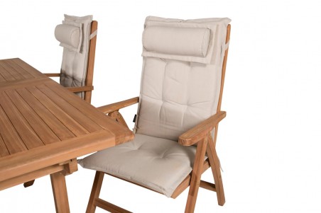 Kenya matgrupp 1 bord + 4 pos.stolar teak/natur Venture Home