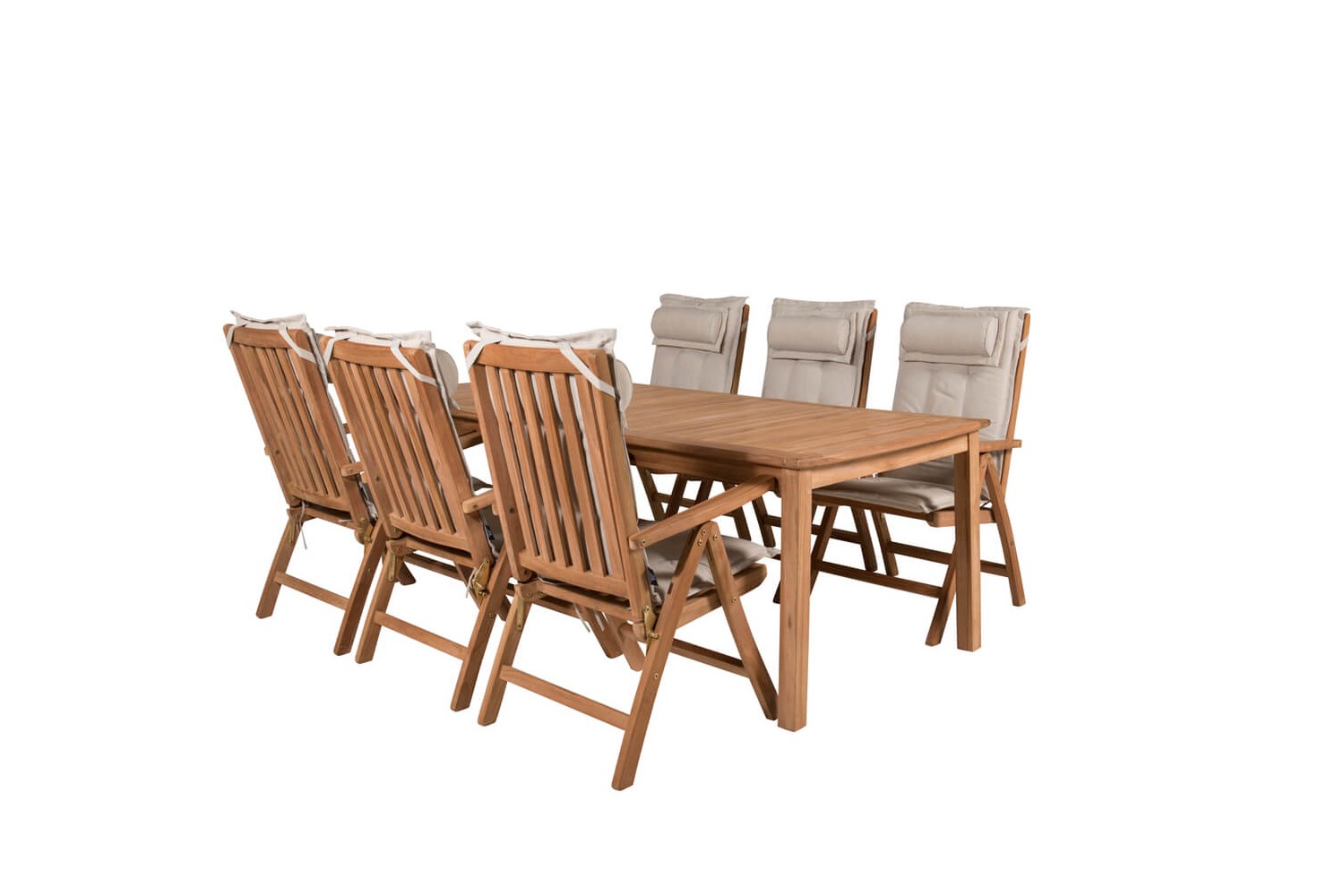 Kenya matgrupp 1 bord + 6 pos.stolar teak/natur Venture Home Kenya matgrupp 1 bord + 6 pos.stolar teak/natur Venture Home