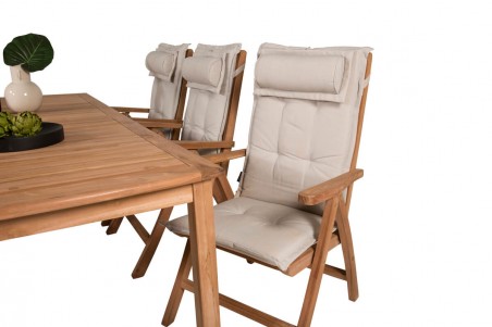 Kenya matgrupp 1 bord + 6 pos.stolar teak/natur Venture Home