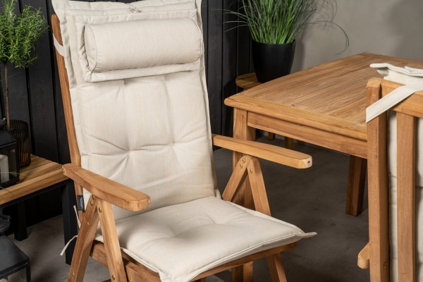 Kenya matgrupp 1 bord + 6 pos.stolar teak/natur Venture Home