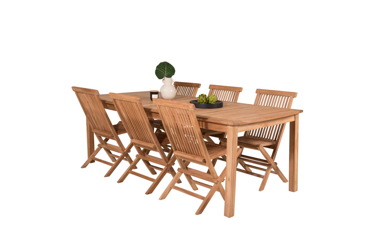 Kenya matgrupp 1 bord + 6 stolar teak/natur Venture Home Kenya matgrupp 1 bord + 6 stolar teak/natur Venture Home