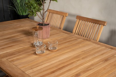 Kenya matgrupp 1 bord + 6 stolar teak/natur Venture Home