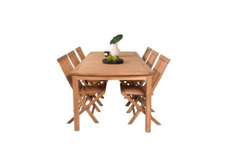 Kenya matgrupp 1 bord + 6 stolar teak/natur Venture Home