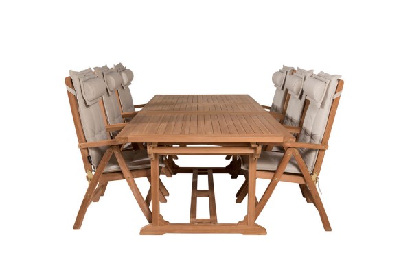 Kenya matgrupp 1 bord + 6 pos.stolar natur/teak Venture Home