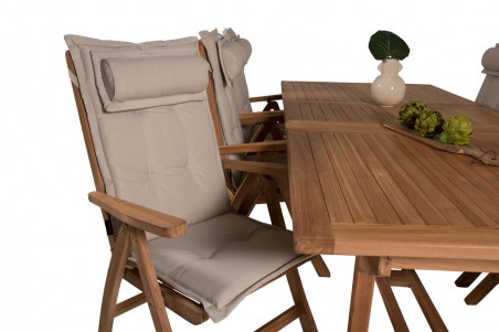 Kenya matgrupp 1 bord + 6 pos.stolar natur/teak Venture Home