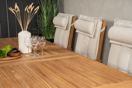 Kenya matgrupp 1 bord + 6 pos.stolar natur/teak Venture Home