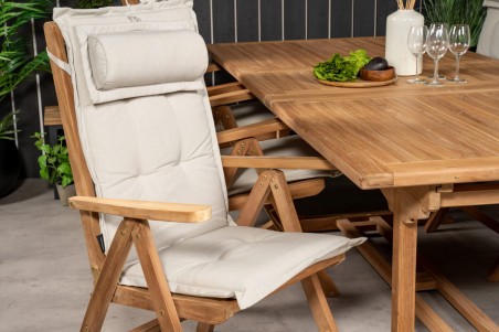 Kenya matgrupp 1 bord + 6 pos.stolar natur/teak Venture Home