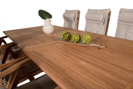 Kenya matgrupp 1 bord + 6 pos.stolar natur/teak Venture Home