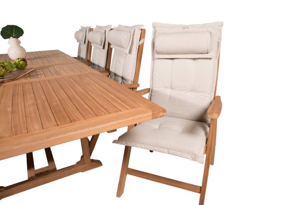 Kenya matgrupp 1 bord + 8 stolar natur Venture Home