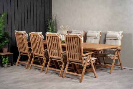 Kenya matgrupp 1 bord + 8 stolar natur Venture Home