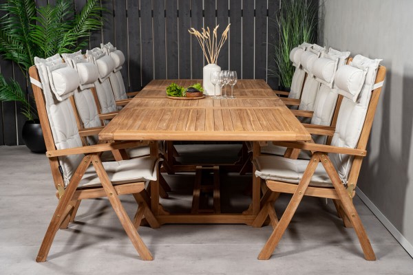 Kenya matgrupp 1 bord + 8 stolar natur Venture Home