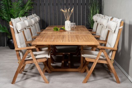 Kenya matgrupp 1 bord + 8 stolar natur Venture Home