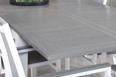 Albany & Parma matgrupp 1 bord + 10 stolar vit/grå Venture Home