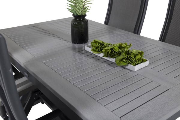 Albany matgrupp 1 bord + 4 stolar svart/grå Venture Home