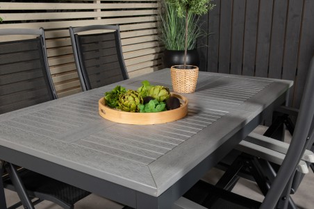Albany matgrupp 1 bord + 4 stolar svart/grå Venture Home
