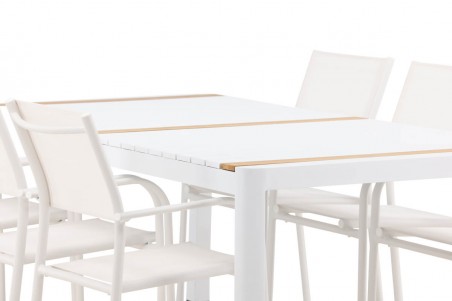 Togo & Santorini matgrupp 1 bord + 6 stolar vit Venture Home