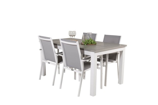 Albany, Parma matgrupp 160/240x90 cm grå/vit Venture Home