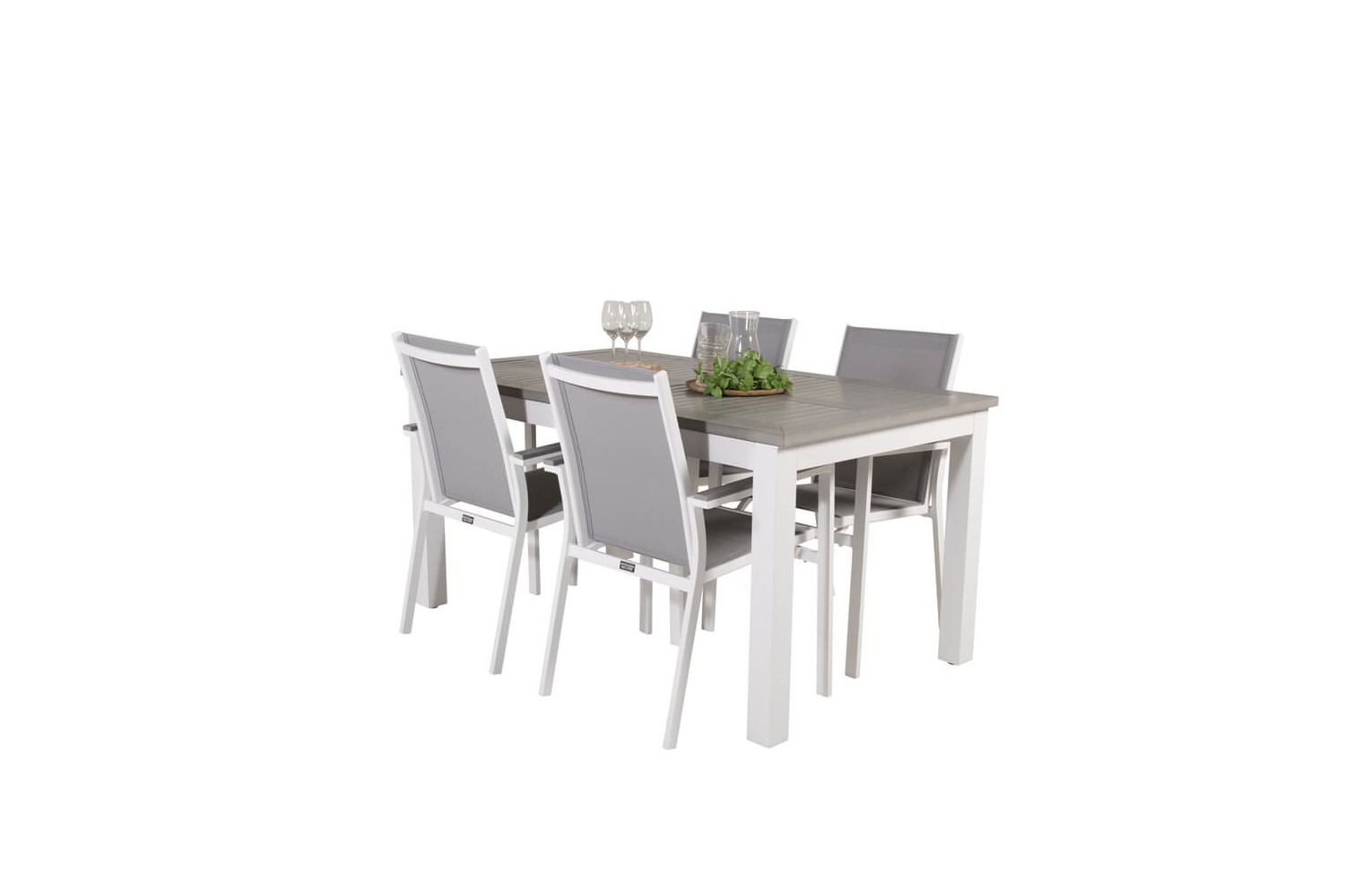 Albany, Parma matgrupp 160/240x90 cm grå/vit Venture Home Albany, Parma matgrupp 160/240x90 cm grå/vit Venture Home