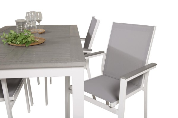 Albany, Parma matgrupp 160/240x90 cm grå/vit Venture Home