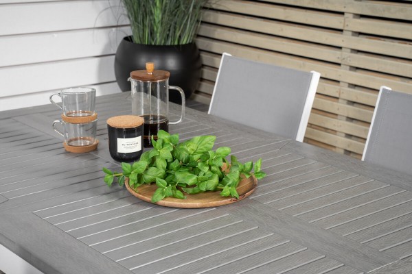 Albany, Parma matgrupp 160/240x90 cm grå/vit Venture Home