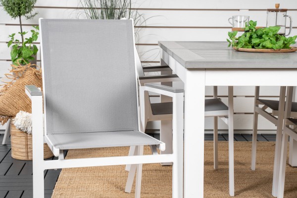 Albany, Parma matgrupp 160/240x90 cm grå/vit Venture Home