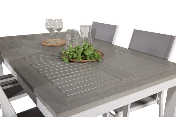 Albany, Parma matgrupp 160/240x90 cm grå/vit Venture Home