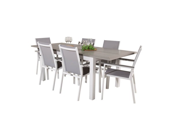 Albany & Parma matgrupp vit/grå Venture Home